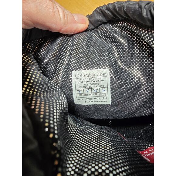 Columbia Suede Moccasin Boots Thermal Reflective Omni Heat Black Waterproof Sz 8 - Picture 7 of 9